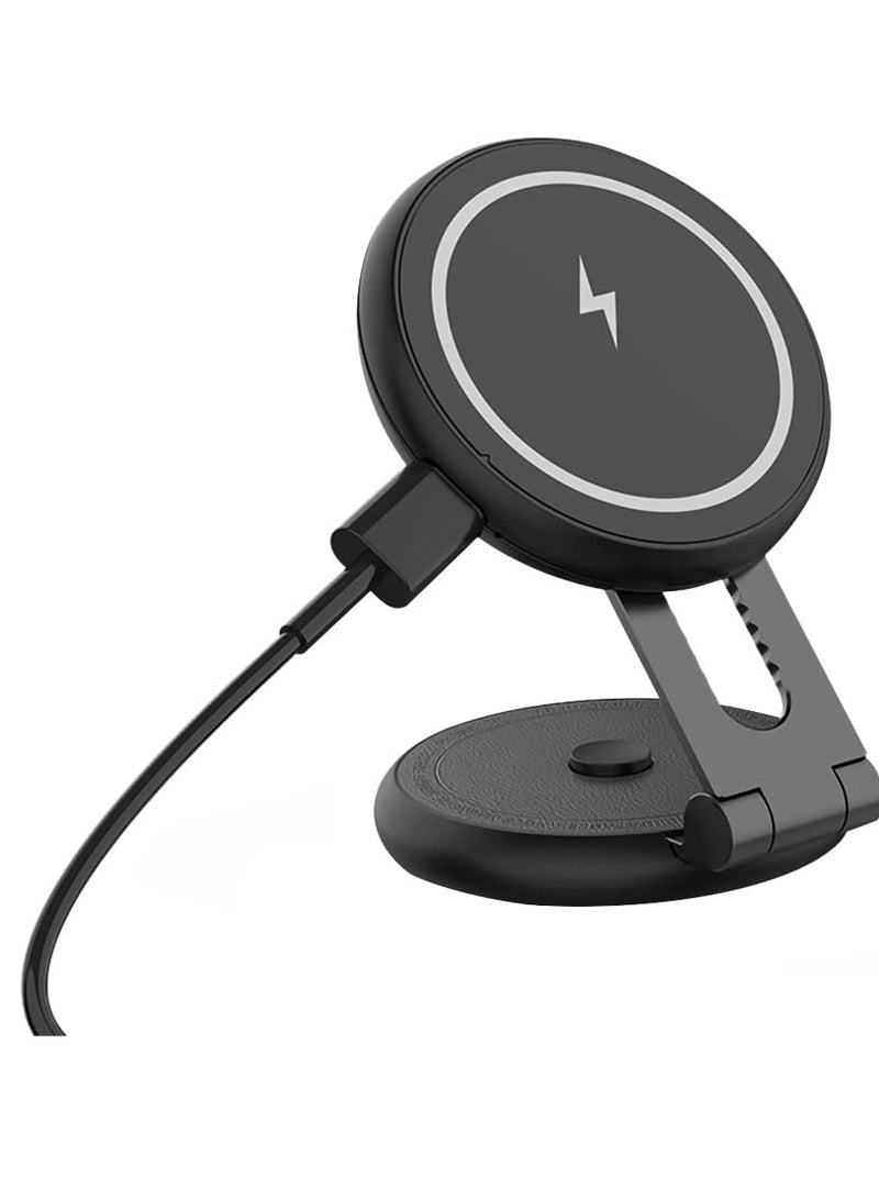 Magnetic Wireless Car Charger Mount Compatible with MagSafe Designed for Tesla Model 3/Y, 15W Fast Charging Magnetic Car Phone Mount Foldable Invisible Dashboard for iPhone 14/13/12 - Image 1