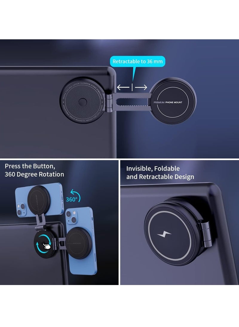 Magnetic Wireless Car Charger Mount Compatible with MagSafe Designed for Tesla Model 3/Y, 15W Fast Charging Magnetic Car Phone Mount Foldable Invisible Dashboard for iPhone 14/13/12 - Image 3