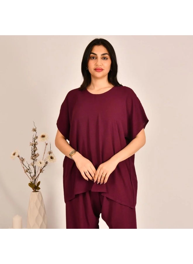 beyond abaya Burgundy suit - Image 2
