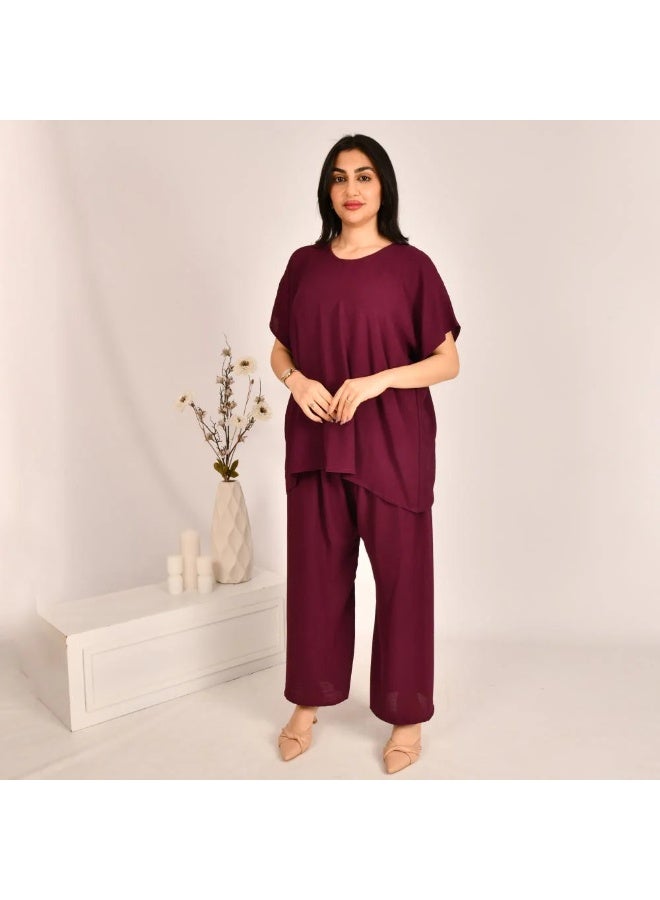 beyond abaya Burgundy suit - Image 4