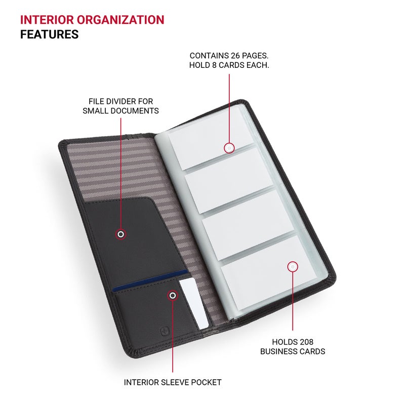 Wenger Luggage Diplomat Executive Card File 208, Black, One Size - Image 2