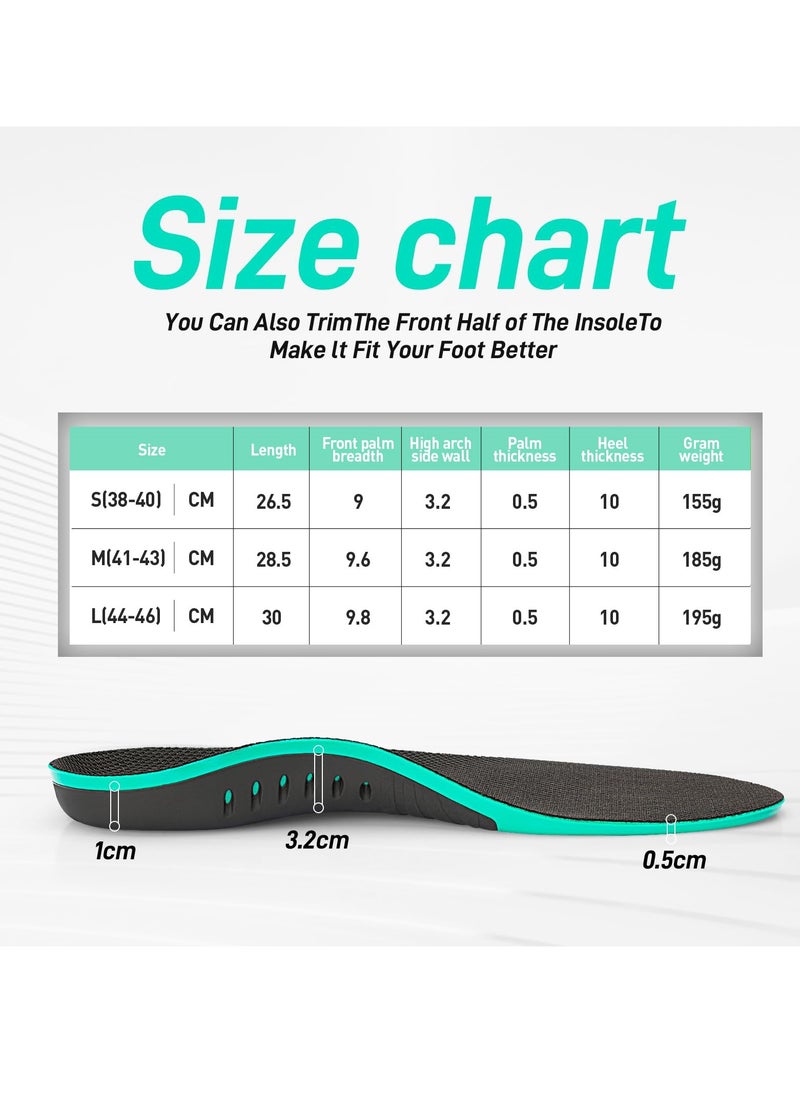 Excefore Flat Feet Orthotic Insert, Foot Pain Relief Orthotics Shoe Inserts for Metatarsalgia, High Arch Support Insoles for Shoe Insole, Memory Foam Insoles (Size: L, Men's 8.5-9.5 | Women's 10.5-11.5)  - Image 2