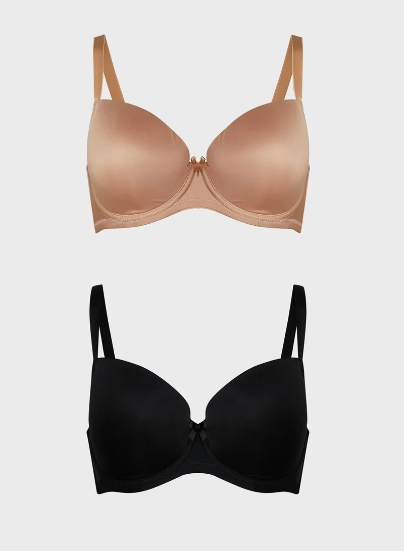 Ivory Rose 2 Pack Plain T-Shirt Bras