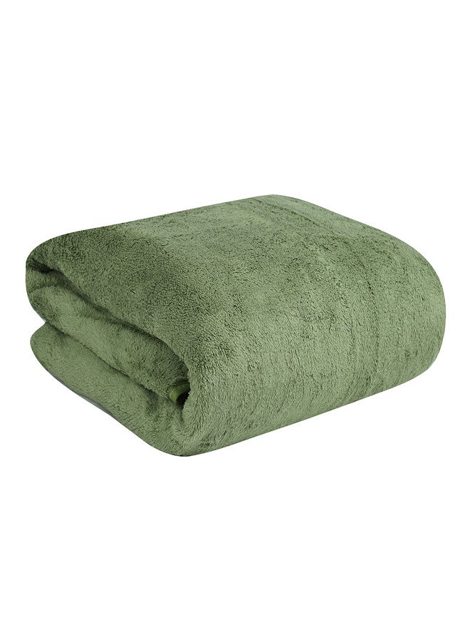 Fezora Soft Lightweight Green Solid Microfiber 500GSM Super Soft Adult Regular Bath Towel - Image 5