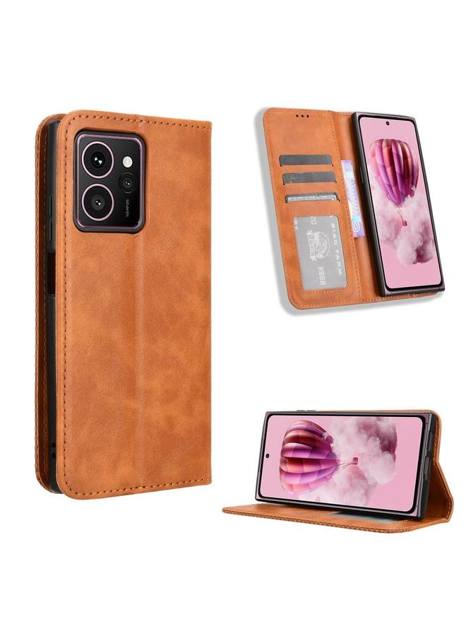 S-TOP Case For HMD Skyline Magnetic Buckle Retro Texture Leather Phone Case - Image 1