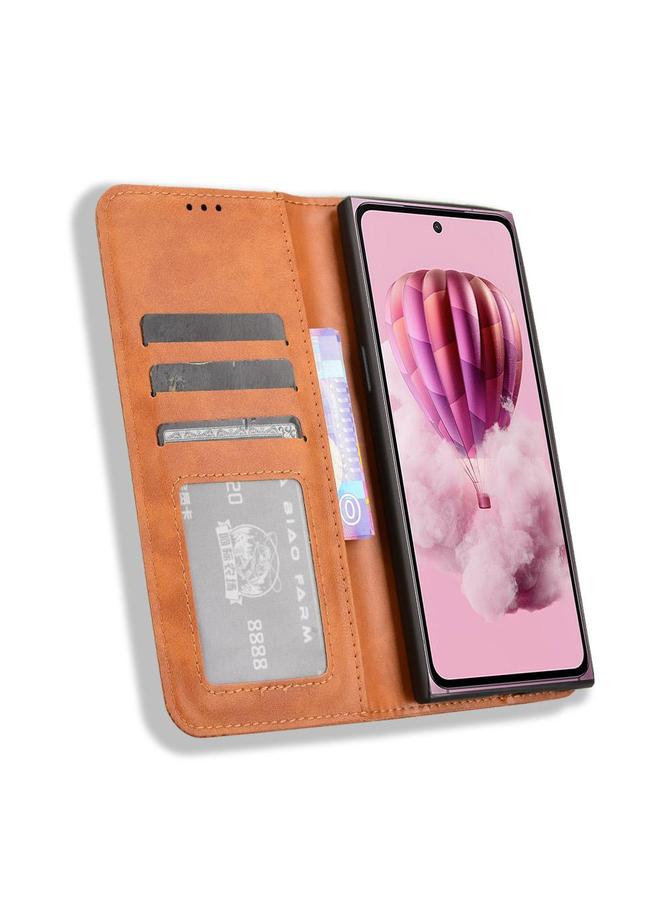 S-TOP Case For HMD Skyline Magnetic Buckle Retro Texture Leather Phone Case - Image 4