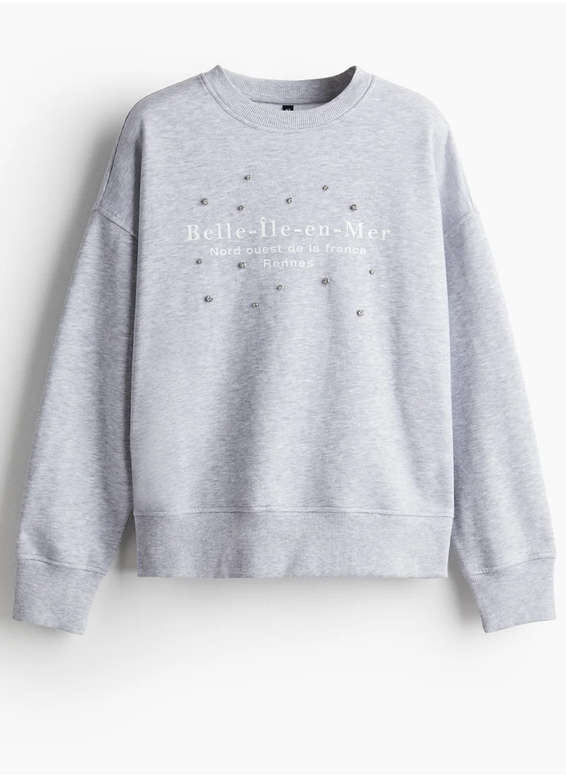 H&M Oversized Motif-Detail Sweatshirt