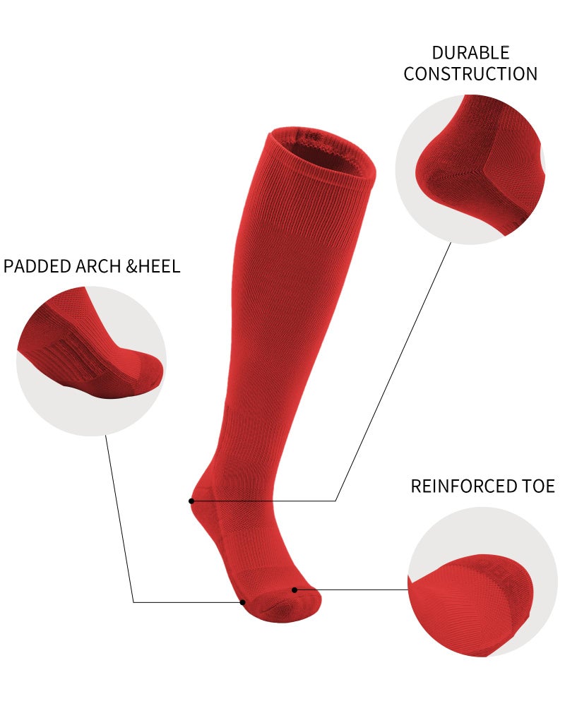 QBK Toddler Baseball Socks And Belt Youth Softball Tee Ball Combo Set for Boy Girl (2 Pairs of Socks & 1 Belt)(RED,2-4T) - Image 3