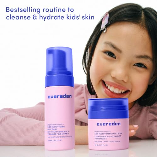 Evereden Kids Routine Bundle - Detangling Shampoo and Conditioner + Multi-Vitamin Face Wash and Face Cream for Kids 3+ - Image 5