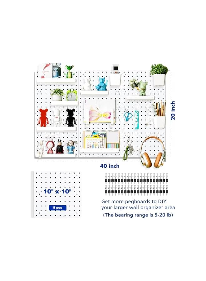 promass Pegboard Wall Organizer Panels, White Pegboard Wall Mount for Craft Room, Garage, Kitchen, Living Room, Bathroom, and Study Room, Peg Boards for Walls Easy to Install - Image 2