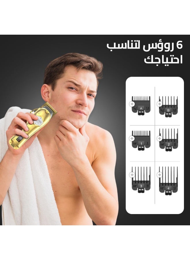 HOME GOLD HG-011 Professional Hair Clipper & Shaver – Adjustable Blade Carbon Steel Cutter LCD Display - Image 2