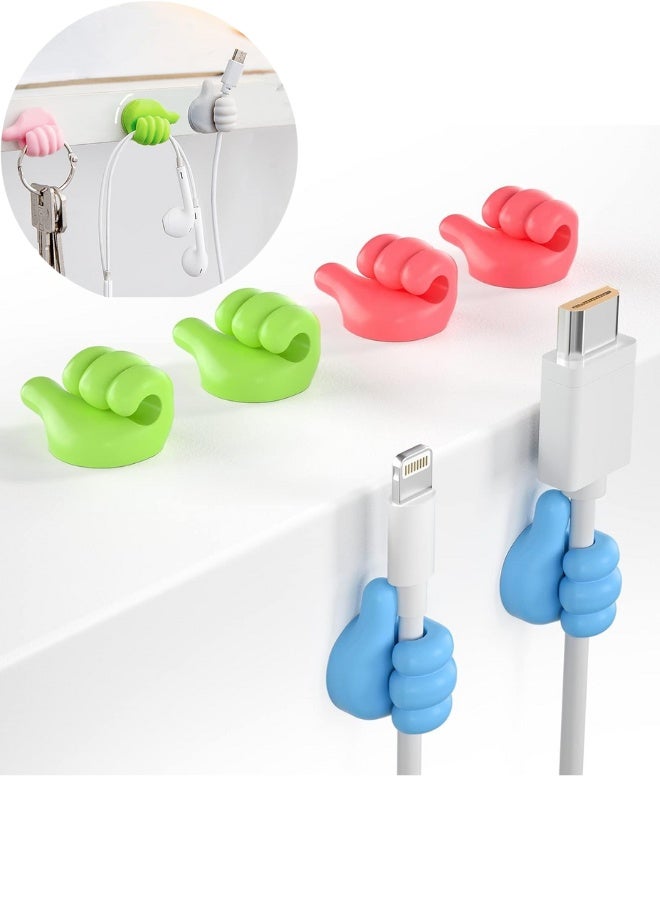 40-Color Silicone Thumb Wall Hooks – Self-Adhesive Multifunction Cable & Key Organizer Clips for Bathroom, Kitchen, Desk, Car, or Office - Image 1