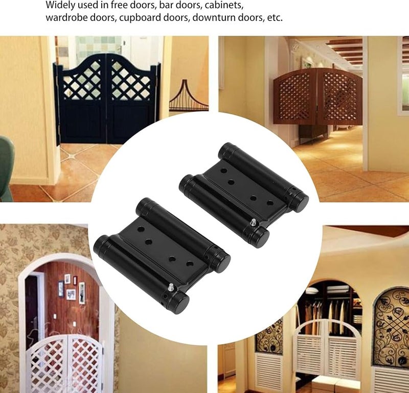 مفصلة باب فولاذية مقاومة للصدأ ذات طلاء أسود، تعمل بنظام الزنبرك المزدوج، تغلق تلقائياً وتأتي مع أداة ضبط. - Image 3