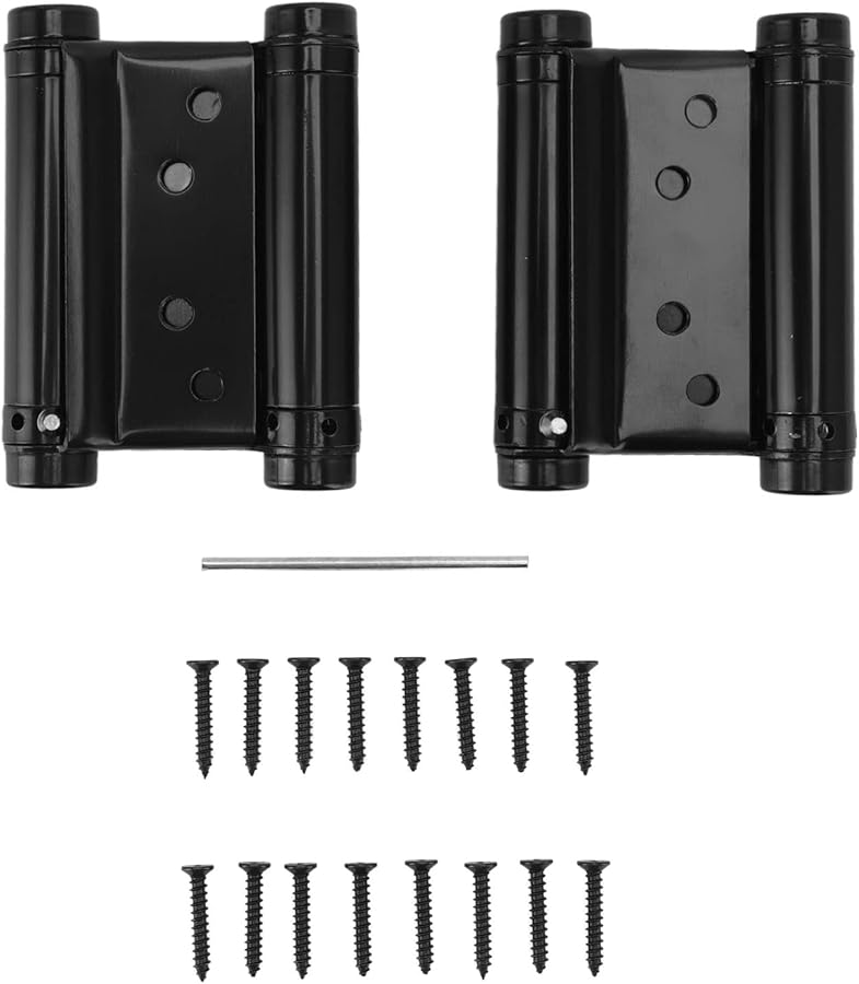 مفصلة باب فولاذية مقاومة للصدأ ذات طلاء أسود، تعمل بنظام الزنبرك المزدوج، تغلق تلقائياً وتأتي مع أداة ضبط. - Image 2