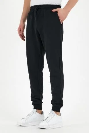 ميتاليك Black-Grey 2-Piece Men's Sweatpants Labeled Back and Side Pockets Regular Fit