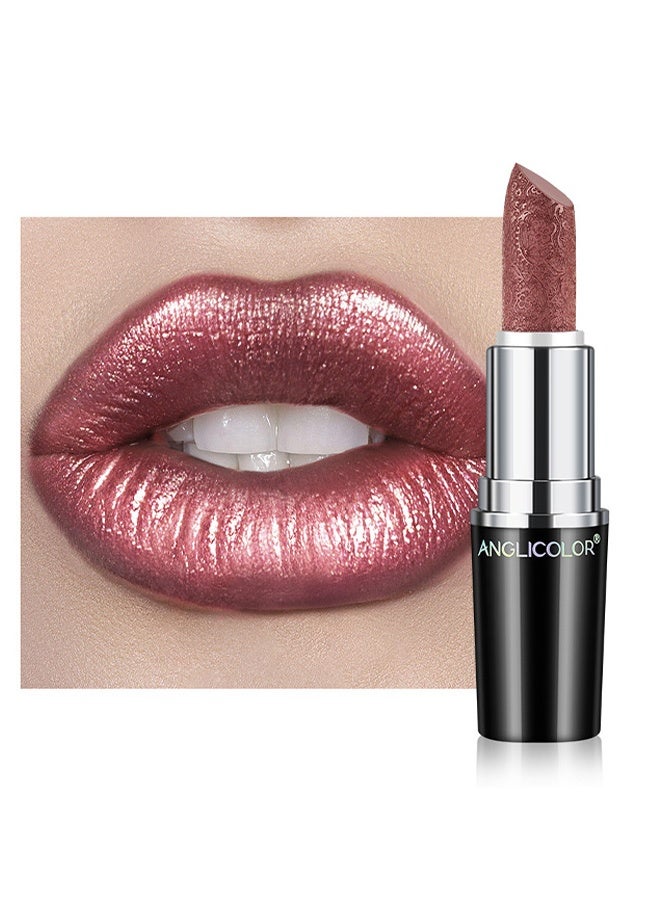 Anglicolor Metallic Shine Lipstick for Women, High Impact Lipcolor, Silky Smooth and Moisturizing, Non-Sticky, Long Lasting and Smudge Proof, Full Coverage Lip MakeUp (03#LOVE PARTICLE) - Image 1