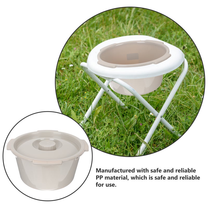 🚽 مرحاض محمول بغطاء لكبار السن والمستخدمين المقعدين مصنوع من مادة متينة - Image 4