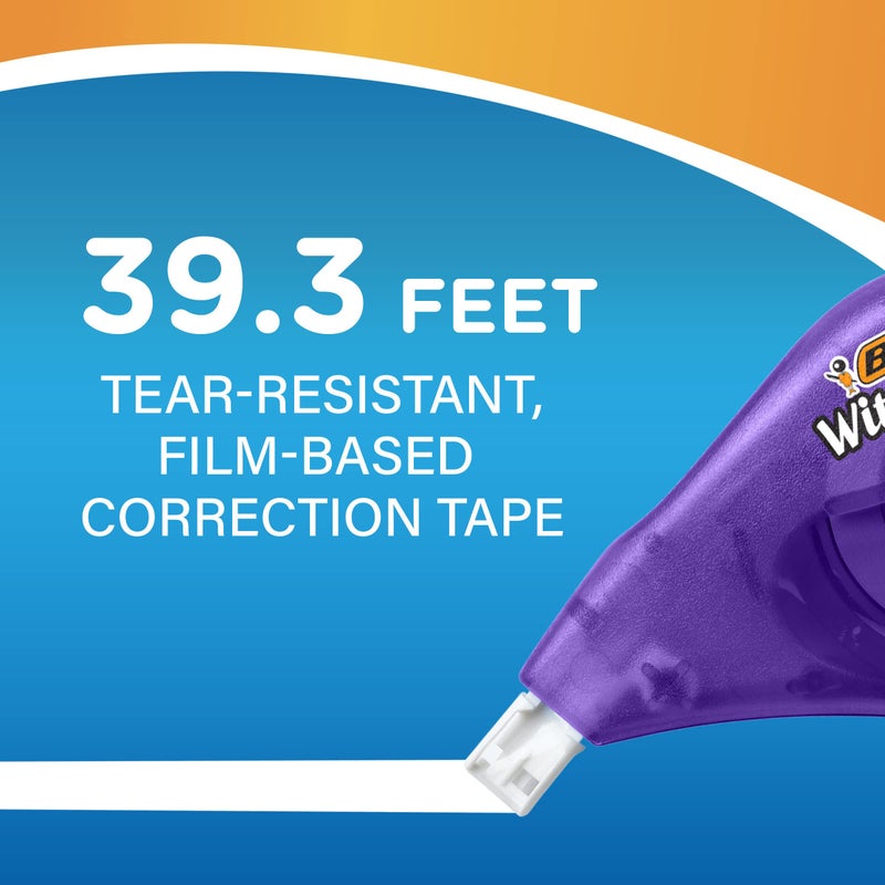 BIC White-Out Brand EZ Correct Correction Tape, 39.3 Feet, 4-Count Pack of white Correction Tape, Fast, Clean and Easy to Use Tear-Resistant Tape - Image 4
