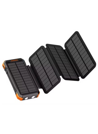 20000mAh 4-Panel Solar Power Bank with 20W Power Delivery, Multi-Mode Flashlight, 10W Micro USB Input, Detachable Panels & Cables - Black - pzsku/ZFC260B9DA39F0CC2D9CFZ/45/1750760979/6445c77b-e0d0-4c47-afdf-b843a2cf3320