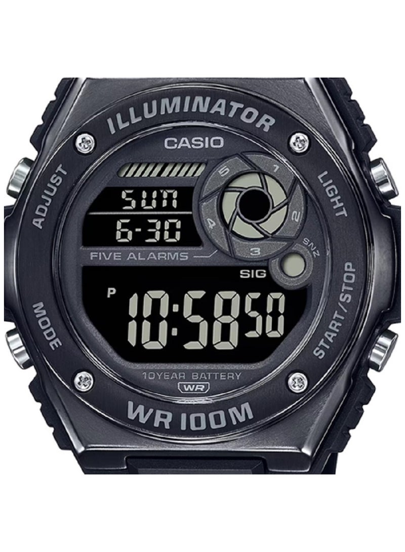 CASIO Men Watch -Digital Metal and Resin Blend Black Dial Resin Band - MWD-100HB-1BVDF. - Image 4
