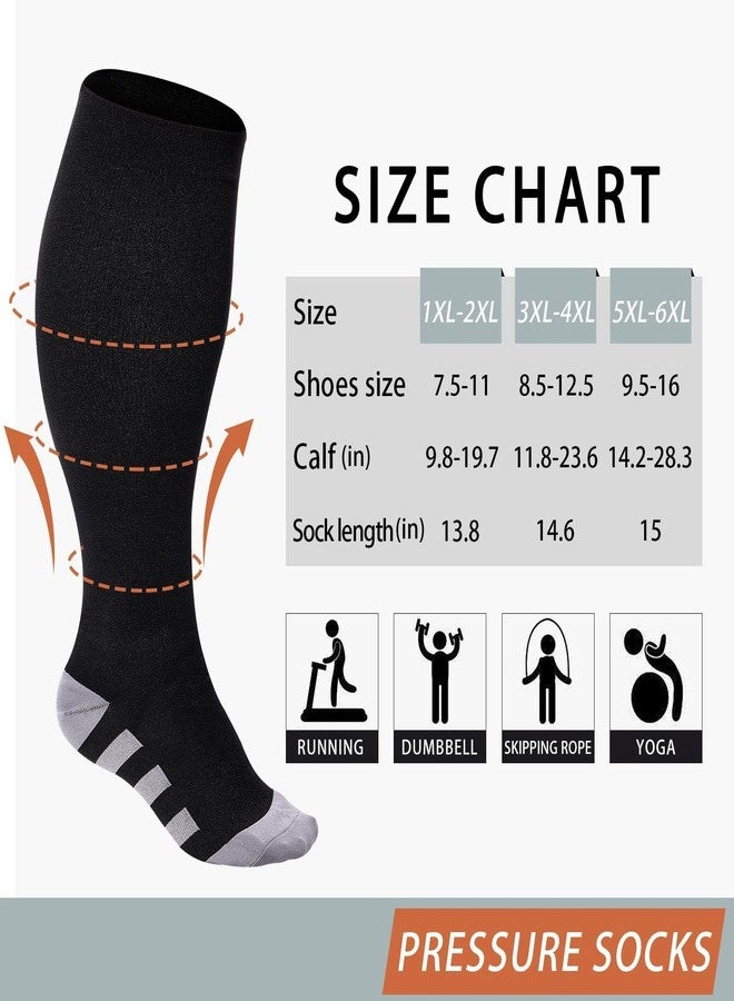 Abodhu Plus Size Compression Socks for Women& Men 15-20mmHg Wide Calf Knee High Socks - Image 4