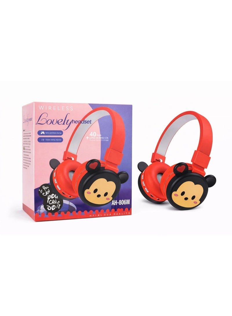 AH-806M Wireless Bluetooth Stereo Headset with Built-in Microphone, Rechargeable Battery, and 3.5mm AUX Input for Gaming, Music, and Calls - Image 2