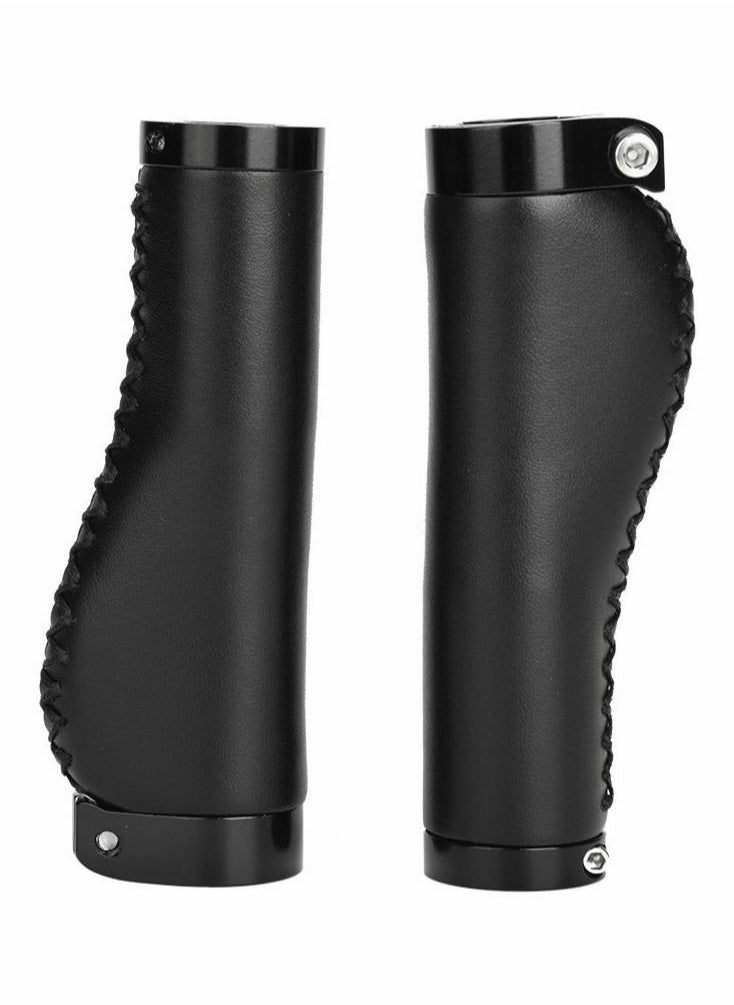 Excefore - Bike Handlebar Grip, Leather Bicycle Grips, Lock-on Bike Handlebar Grips, Non-Slip-PU Bicycle Handle - Image 1
