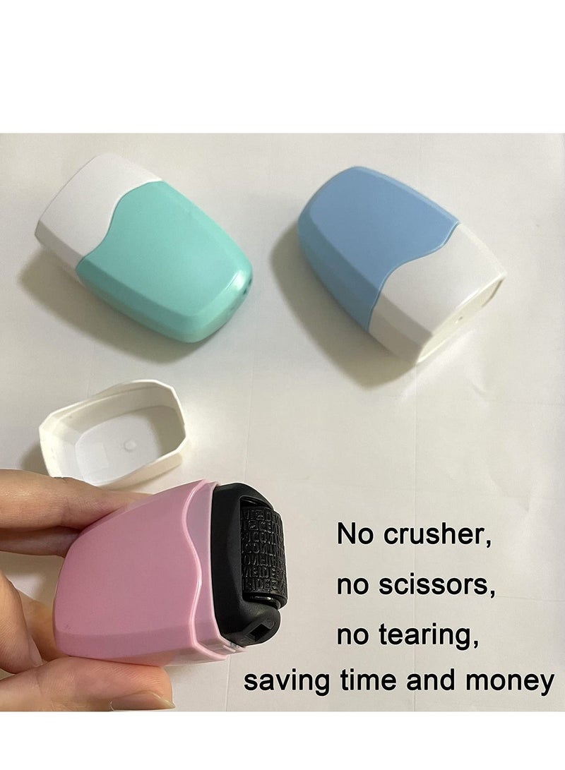 SYOSI Identity Prevention Theft Stamp 2 Pcs Self Inking Security Roller Stamp Private Information Roller Stamp Perfect for Privacy Protection Green Pink - Image 5