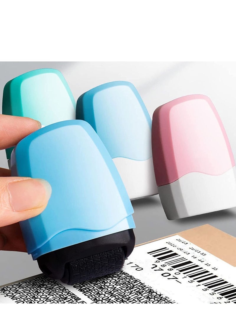 SYOSI Identity Prevention Theft Stamp 2 Pcs Self Inking Security Roller Stamp Private Information Roller Stamp Perfect for Privacy Protection Green Pink - Image 4