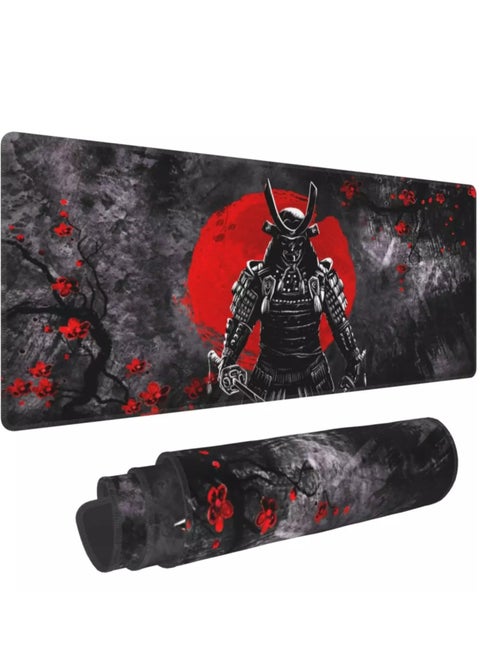 Japanese Sakura Samurai Gaming Mouse Pad For Keyboard And Mouse Non-Slip Rubber Base - Size 80X30 CM