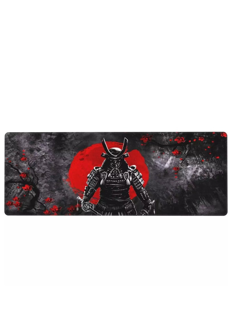 Japanese Sakura Samurai Gaming Mouse Pad For Keyboard And Mouse Non-Slip Rubber Base - Size 80X30 CM