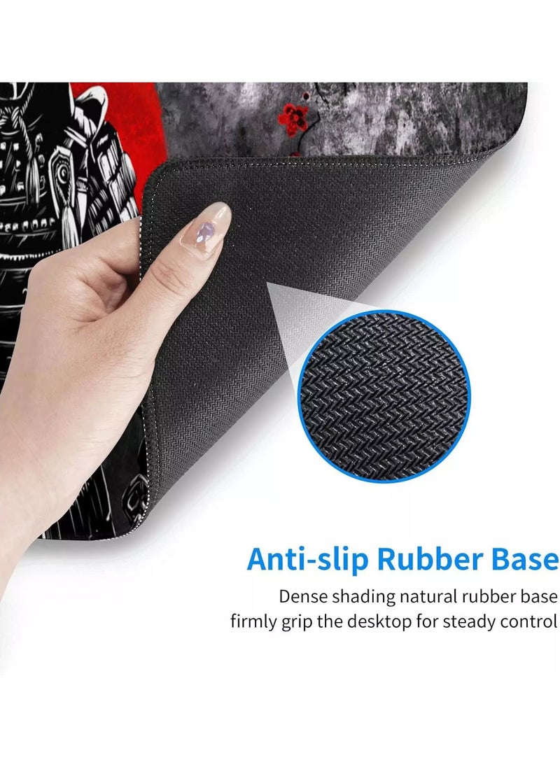 Japanese Sakura Samurai Gaming Mouse Pad For Keyboard And Mouse Non-Slip Rubber Base - Size 80X30 CM