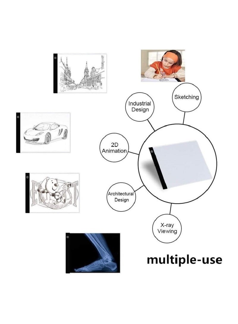 SYOSI LED Pad for Diamond Painting A4 Light Box of Rhinestone Embroidery USB LED Tracing for Artists Drawing Sketching Animation Designing Stencilling (LED pad) - Image 2