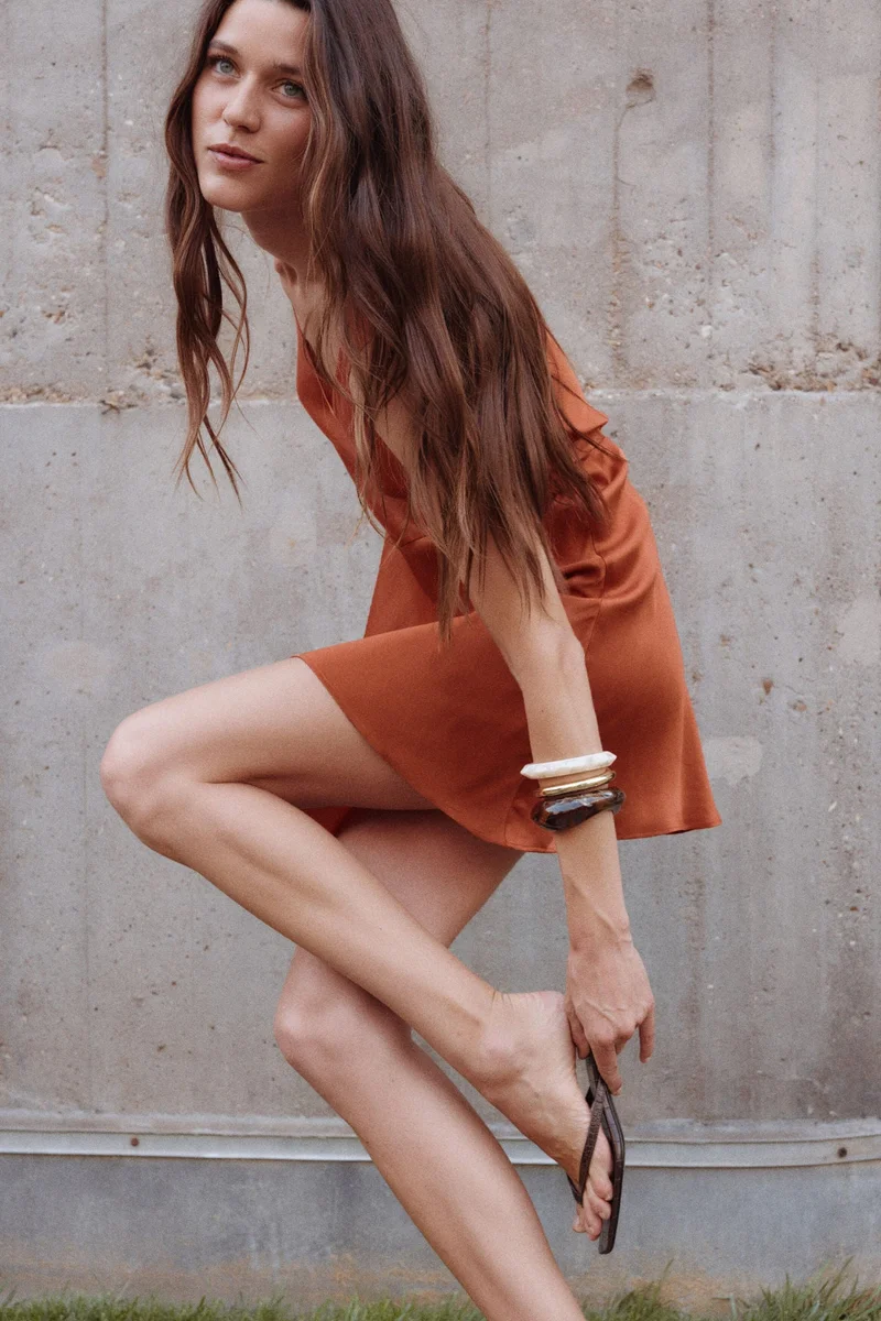 H&M Flared satin dress