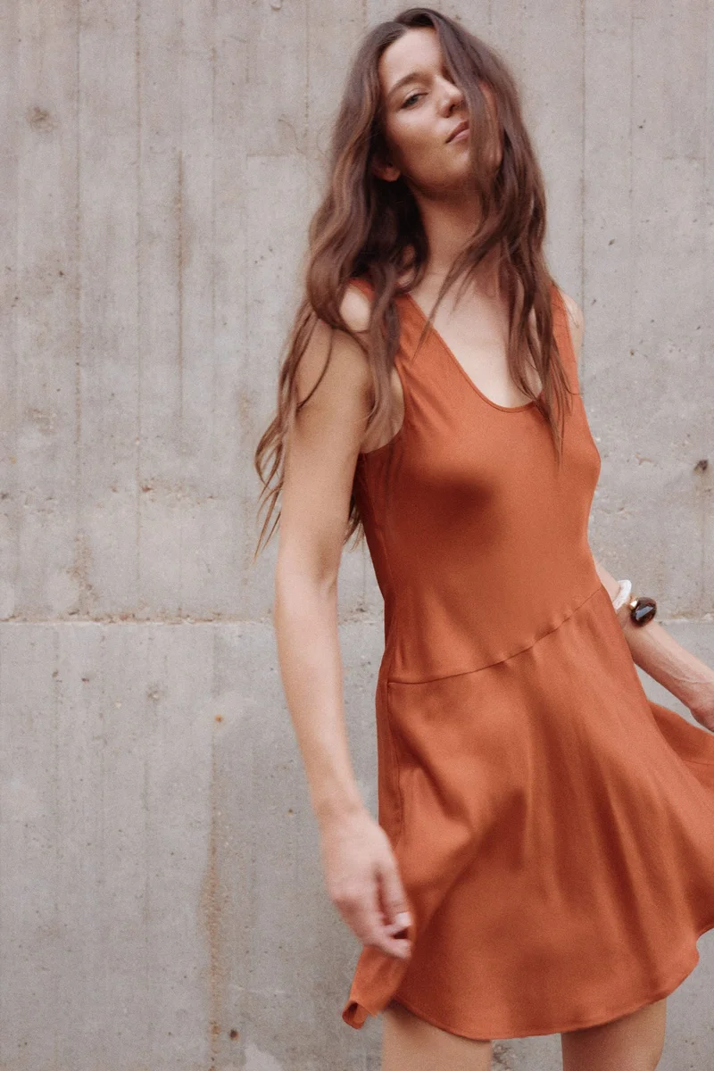 H&M Flared satin dress