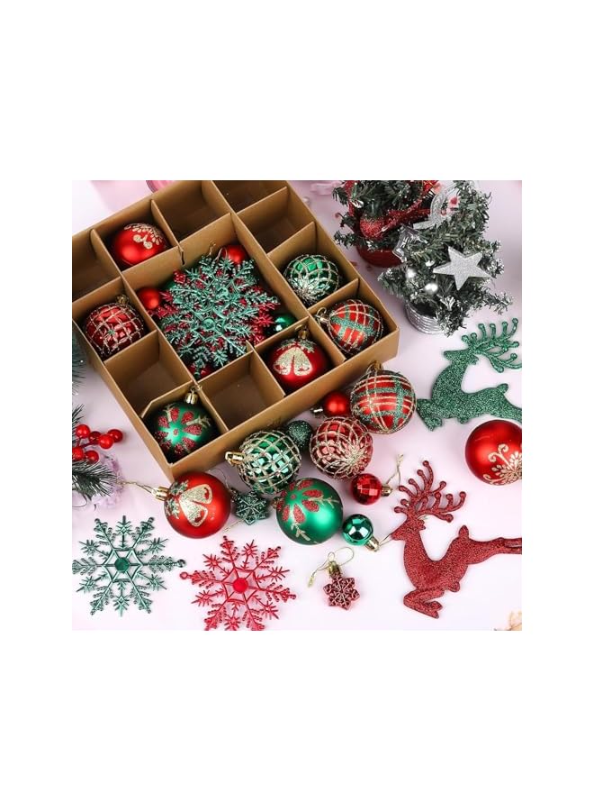 The Bros Christmas Ball Ornaments, Christmas Tree Baubles Painted Plastic Christmas Balls for Christmas Holidays Festive Wedding Party Home Decoration (BO03) - Image 3
