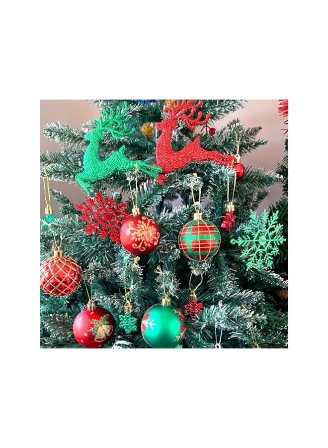The Bros Christmas Ball Ornaments, Christmas Tree Baubles Painted Plastic Christmas Balls for Christmas Holidays Festive Wedding Party Home Decoration (BO03) - Image 5
