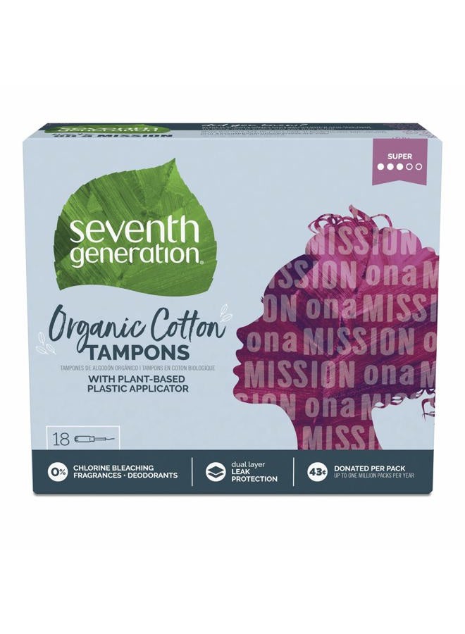 SEVENTH GENERATION Free & Clear Super Tampons with Applicator, 18 CT - Image 1