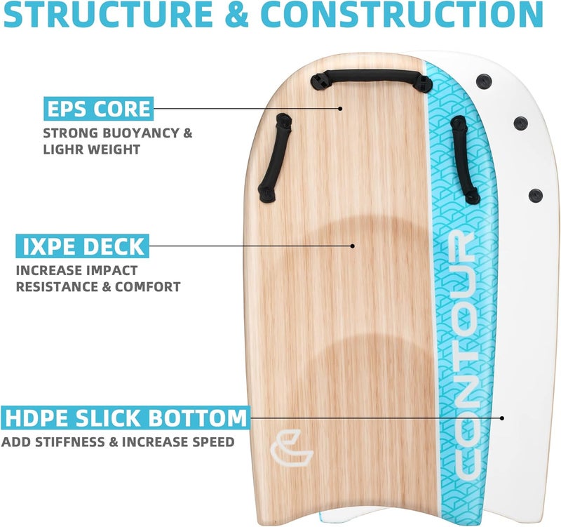 THURSO SURF لوح ركوب الأمواج كونتور سيرف ديو سلايدر 45 بوصة مع مقابض لوح ركوب الأمواج لشخصين الأب والطفل لوح ركوب الأمواج للبالغين، - Image 5