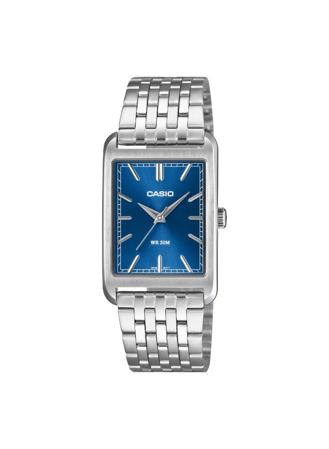 CASIO Analog Men’s Watch MTP-B215D-2A, 26 mm Blue Dial, Stainless Steel Case & Bracelet, 50 m WR - Image 1