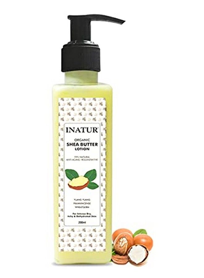 INATUR لوشن الجسم بزبدة الشيا 200 مل | ن | مع زبدة وزيوت عضوية | قوام كريمي غني | يرطب البشرة الجافة | غير لزج | مرطب ومنعش - Image 2