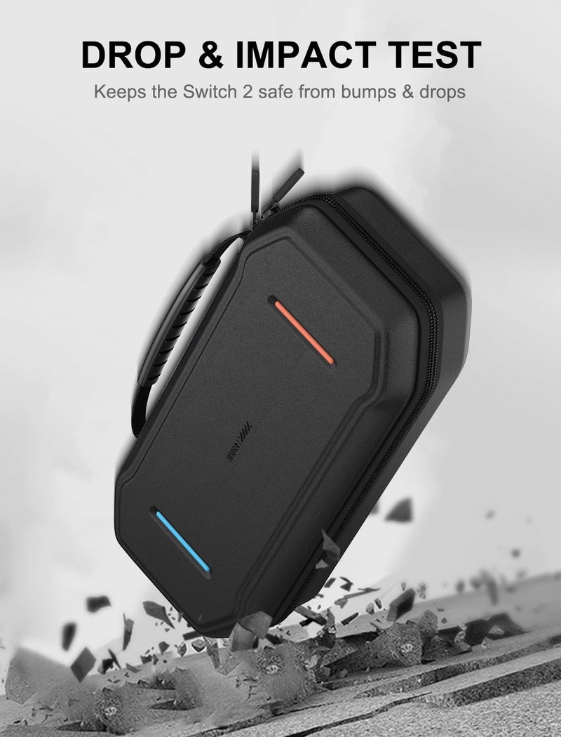 JUSPRO Carrying Case for Nintendo Switch 2, Hard Shell Travel Case with Large Storage for Console & Accessories - Image 2