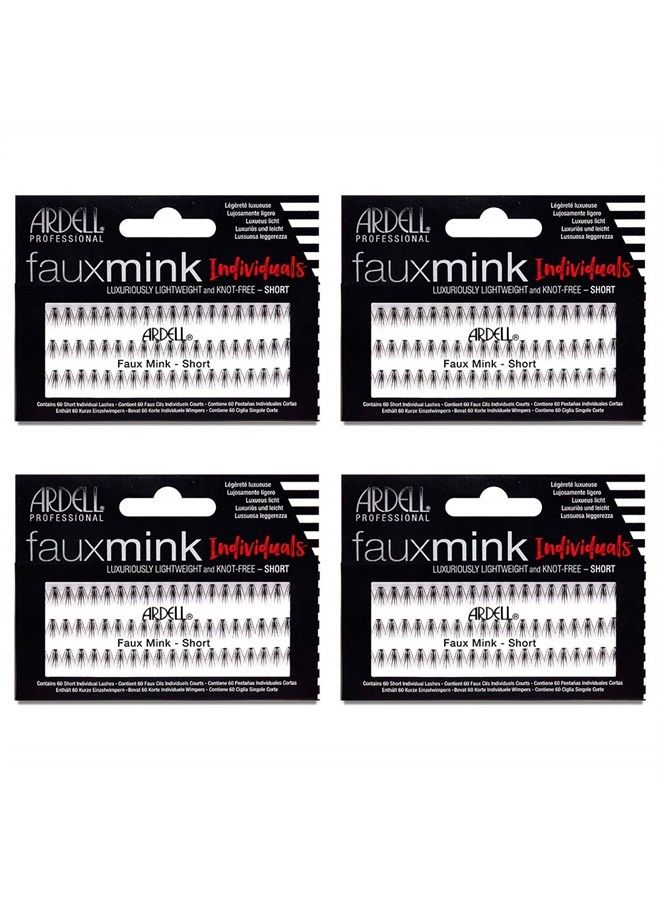 ARDELL False Eye Lashes Faux Mink Individuals Short Black 4 Pack - Image 1