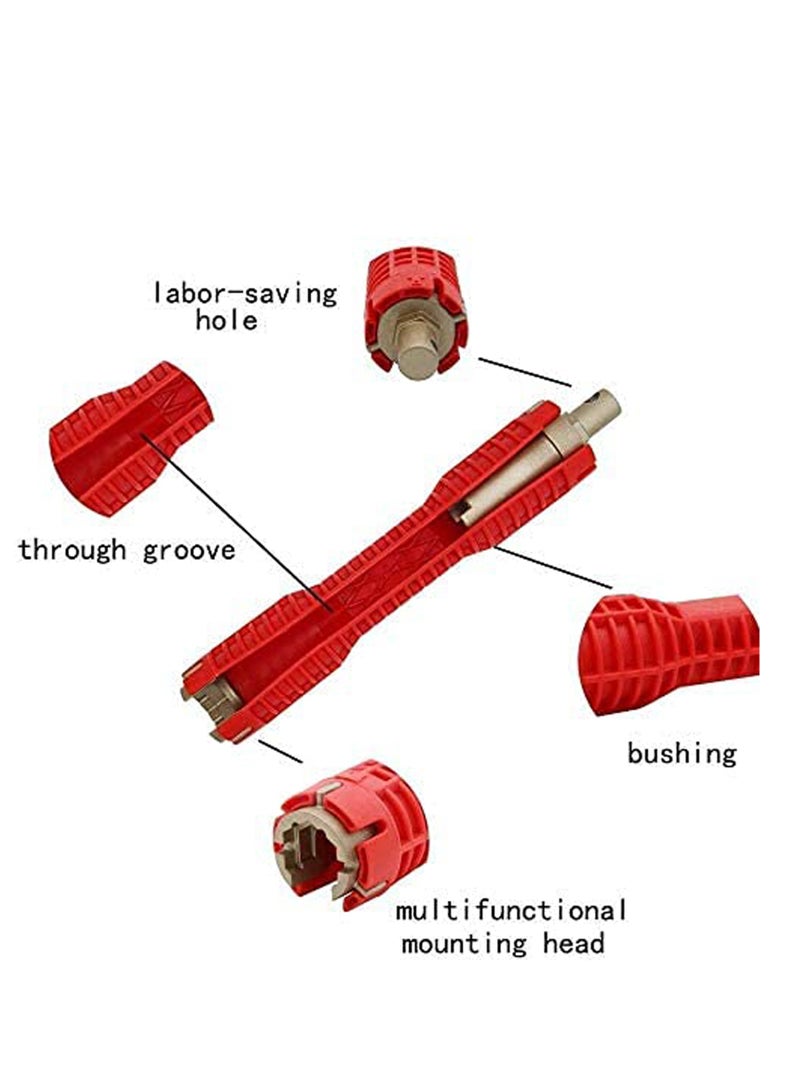 SYOSI Wrench, Faucet and Sink Installer, Duty Adjustable Pipe Wrench, Plumbing Tools for Tight Spaces Plumbers Homeowner Kitchen, Bathroom, Toilet Bowl - Image 2