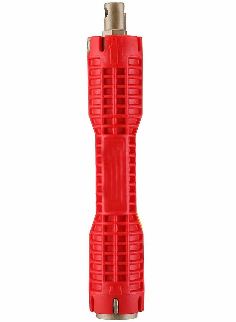 SYOSI Wrench, Faucet and Sink Installer, Duty Adjustable Pipe Wrench, Plumbing Tools for Tight Spaces Plumbers Homeowner Kitchen, Bathroom, Toilet Bowl - Image 1