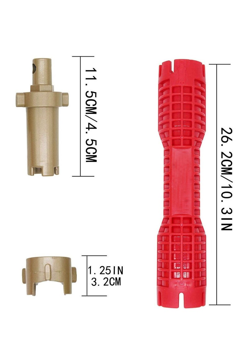 SYOSI Wrench, Faucet and Sink Installer, Duty Adjustable Pipe Wrench, Plumbing Tools for Tight Spaces Plumbers Homeowner Kitchen, Bathroom, Toilet Bowl - Image 4