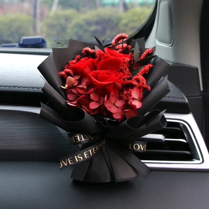 Bluejw Handmade Mini Bouquet Car Air Freshener - Dried Flower Vent Clip Perfume - Natural Dried Plants Fragrance Diffuser for Auto - Image 1