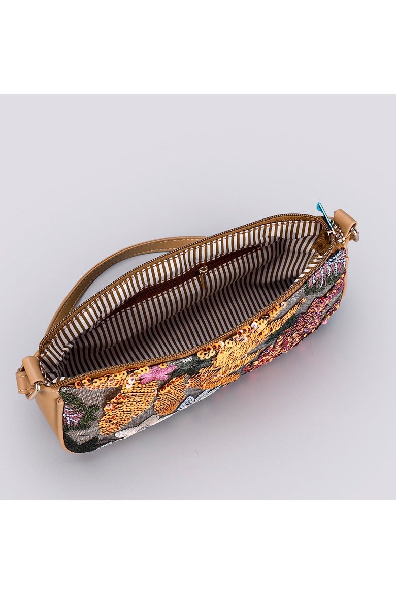 عام حقيبة كتف مطرزة بترتر على شكل زهور - إكسسوارات مطرزة بزهور، حقيبة أنيقة تحت الإبط، حقيبة يد متعددة الاستخدامات، حقيبة نسائية كلاسيكية أنيقة - Image 4