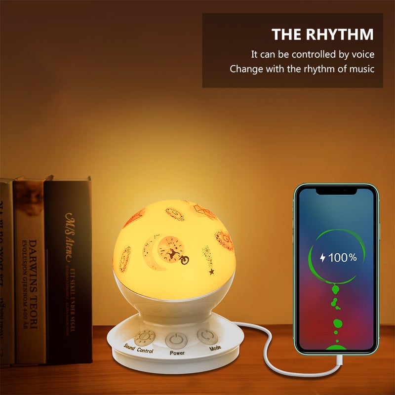 1 Pc Voice Controlled Night Light RGB Table Light Shape Lamp(White) - Image 5
