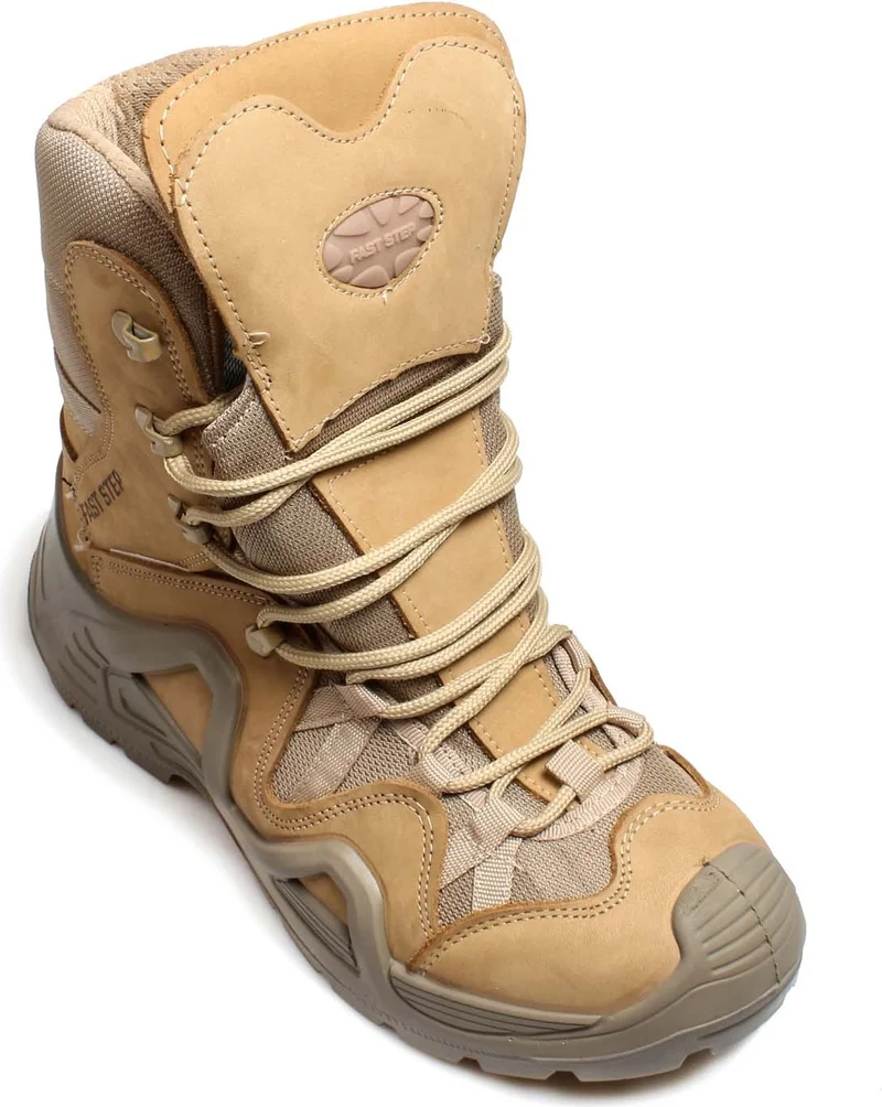 Fast Step Genuine Leather Beige Nubuck Waterproof Tactical Military Men's Outdoor Boots 117sma1490